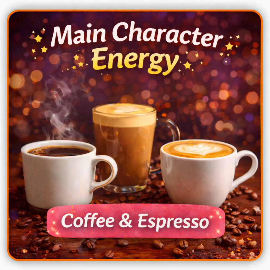 Espresso and coffee drinks served in white cups at Sweet Cheekz Cafe N’ Bistro